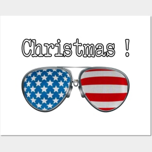 AMERICA PILOT GLASSES MERRY XMAS Posters and Art